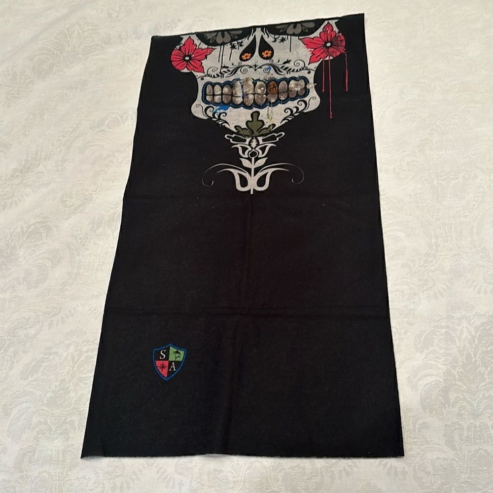 Face Shield Mask Gator Head Wrap Sugar Skull Day of the Dead Halloween - Picture 3 of 9